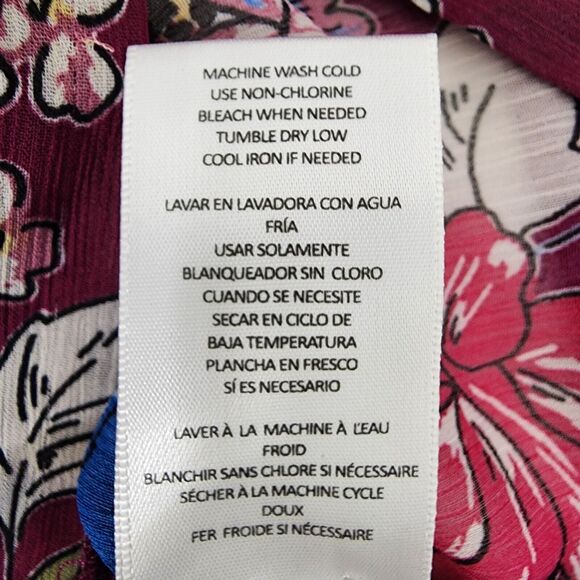 Kut from the kloth Shirt Women's Small Petite Jasmine Chiffon Button-Up Floral - Picture 11 of 11